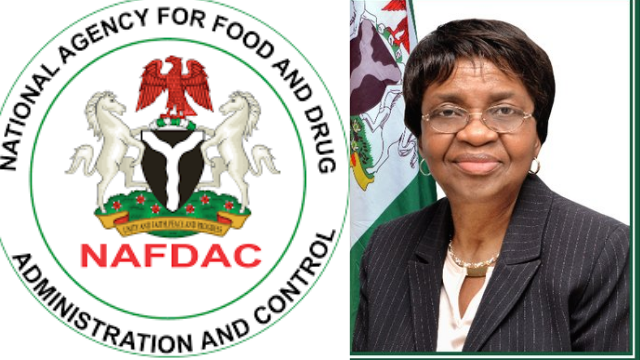 NAFDAC Logo and professor Adeyeye