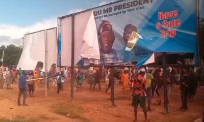 Police Disprove Video of Northern Youths Destroying Tinubus Billboard News Central TV